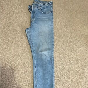Women's Straight Leg Jeans - Light Blue Denim